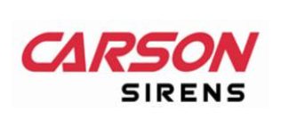 A logo of larson sirens for the company.