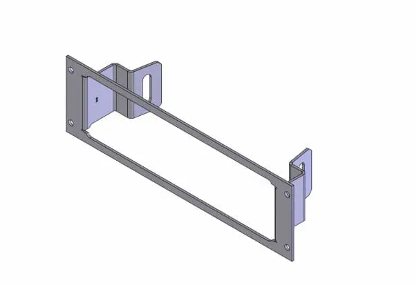 A 3d image of a Bracket fits Motorola Spectra A5, A7, Astro Digital Spectra W5 for a door.