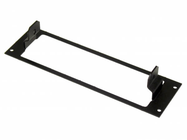 A black metal Bracket fits Motorola XTL 2500, 5000-05, APX7500, APX8500 for a wall mount.