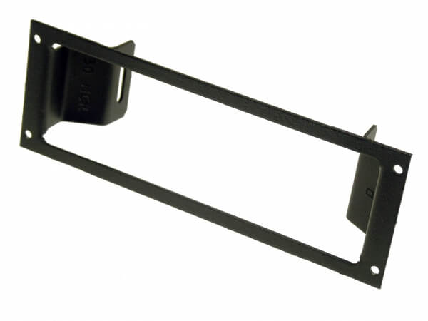 A black metal Bracket Fits: Motorola MCS2000 Model 2 or 3 for a wall mount.