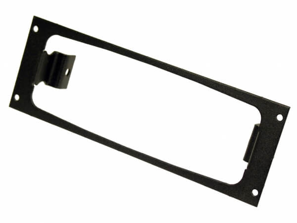 A black metal bracket for a Motorola PM 1500 speaker.