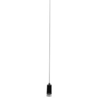 A black and white Antenna CB 25 - 88 MHz hanging on a white background.
