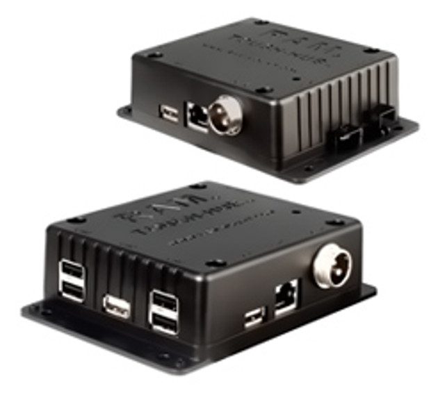 Two black USB Tough Hubs for mobile laptops with two usb ports.