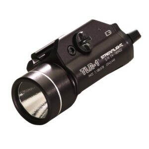 A Streamlight TLR-1 with a red light on it.