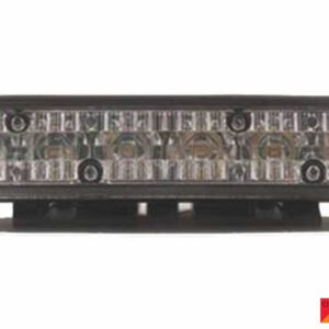 Black LED light bar with clear lens.