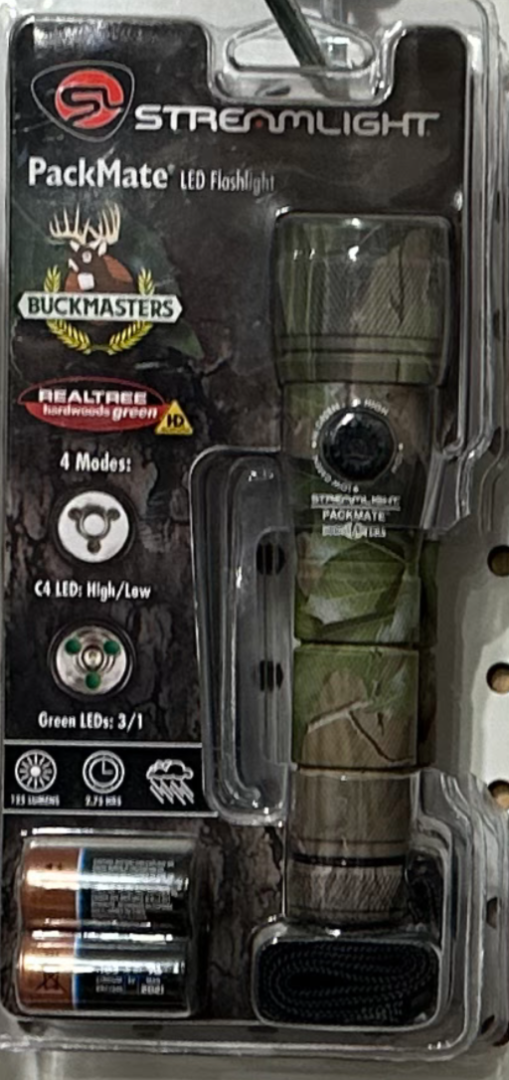 The Buckmasters PackMate LED is in its packaging.