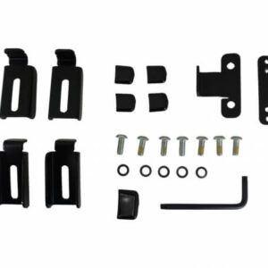 A set of black Adaptor Lug 11-14" Devices, screws and bolts.