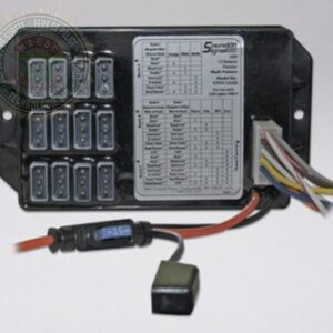 Electronic control unit with wires and buttons.