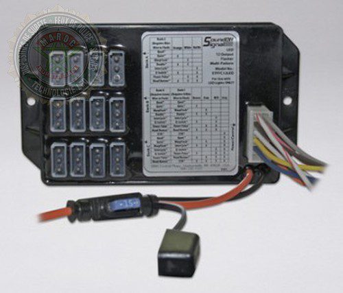 Electronic control unit with wires and buttons.