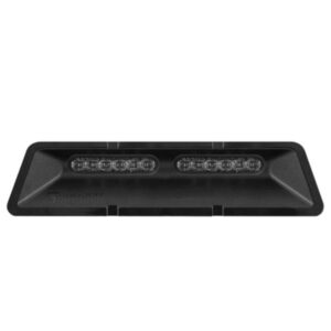 Black LED light bar with clear lens.